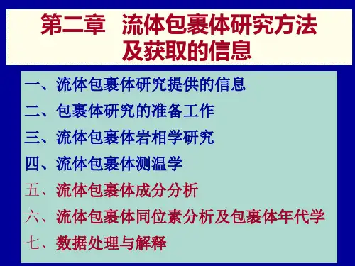 流体包裹体的研究方法及获取的信息