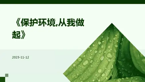 《保护环境,从我做起》PPT