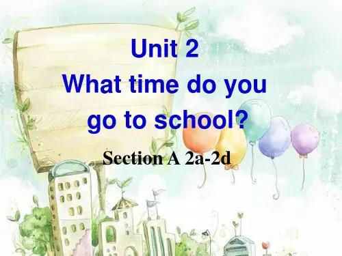 人教版七年级下册英语Unit2 Section A 2a-2d课件