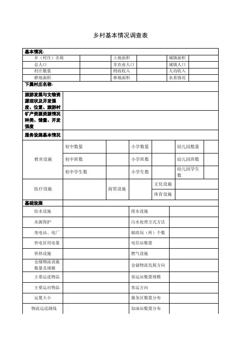 乡村基本情况调查表1