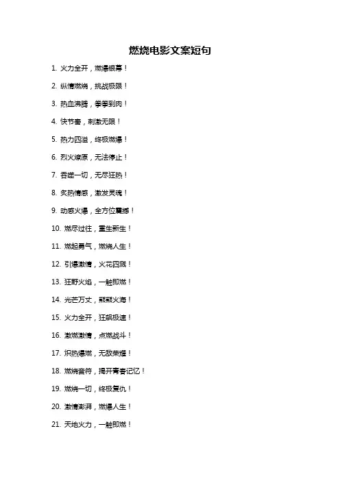 燃烧电影文案短句