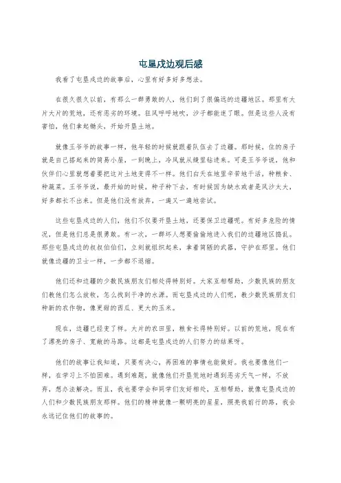 屯垦戍边观后感