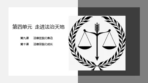 人教版道德与法治七年级下册 第四单元 走进法治天地 复习课件(共26张PPT)