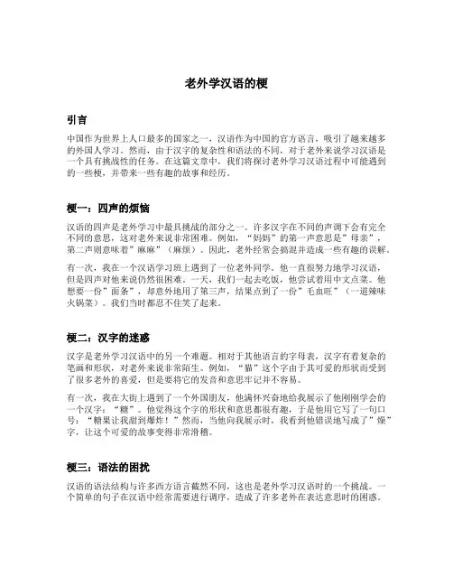 老外学汉语的梗