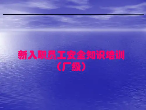 2015.1.9东明用石化新员工入职安全教育培训课件