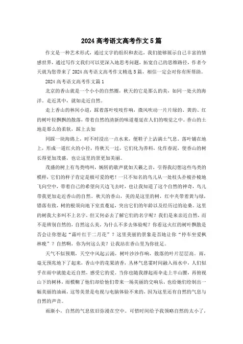 2024高考语文高考作文5篇
