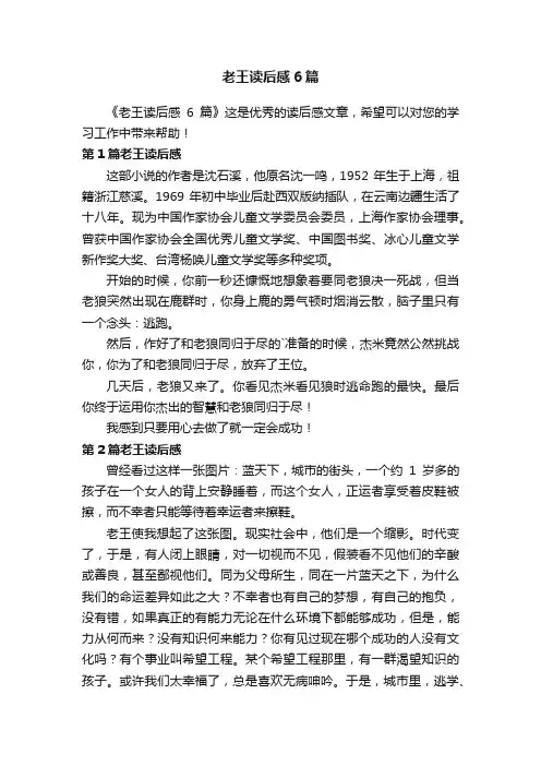 老王读后感6篇