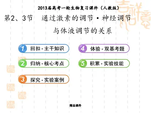 高考一轮生物复习：第2、3节  通过激素的调节·神经调节与体液调节的关系(人教版)