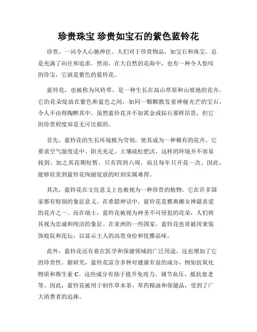 珍贵珠宝 珍贵如宝石的紫色蓝铃花