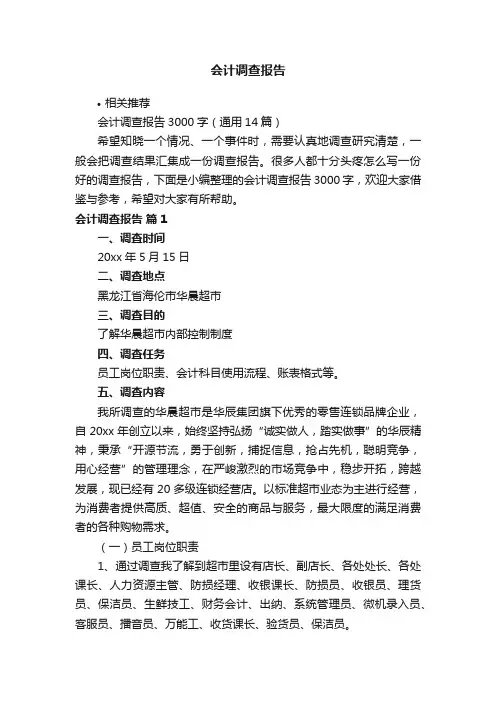 会计调查报告