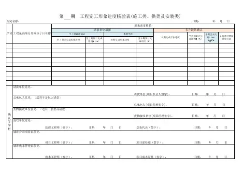 【工程管理】工程完工形象进度核验表