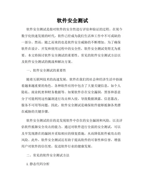 软件安全测试