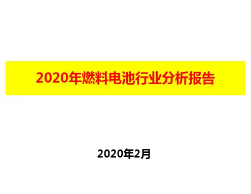 2020年燃料电池行业分析报告