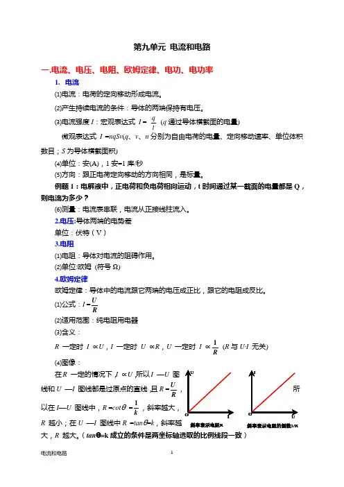 上海稳恒电流复习资料解析