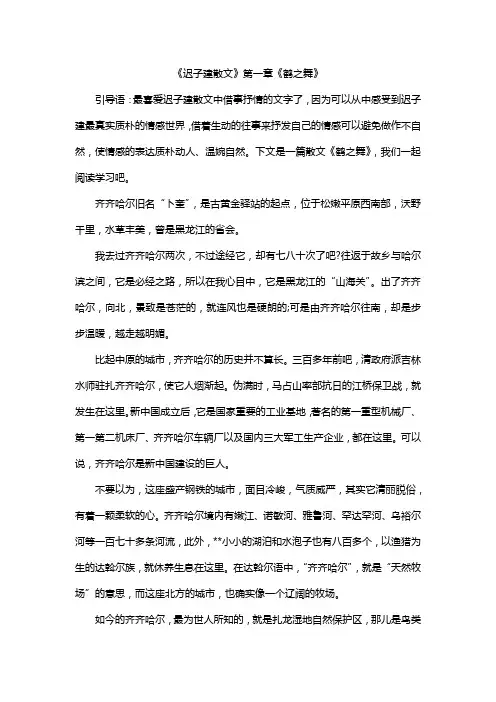 白鹤之舞主要内容。