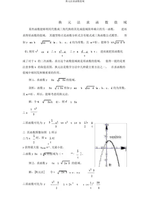 换元法求函数值域