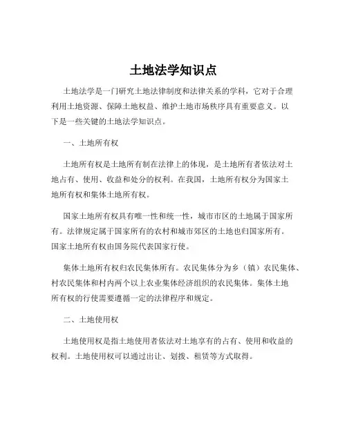 土地法学知识点