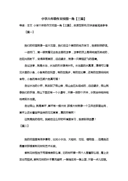 小学六年级作文校园一角【三篇】