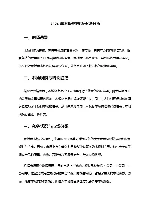 2024年木板材市场环境分析