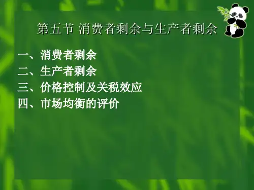 西方经济学基础消费与生产者剩余简单版