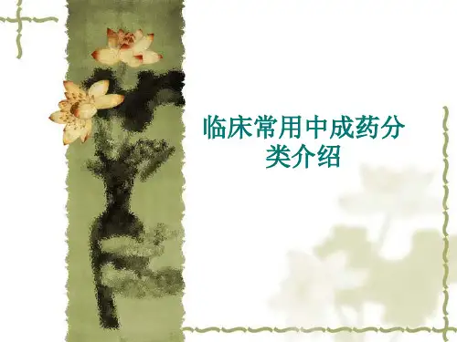 临床常用中成药分类介绍讲解 