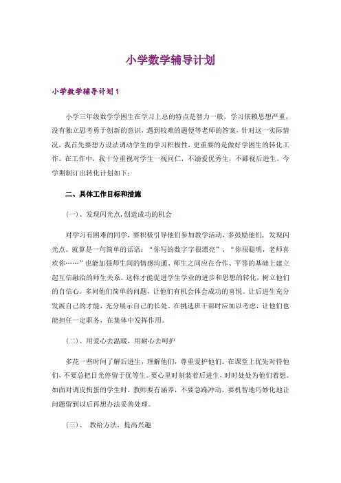 小学数学辅导计划