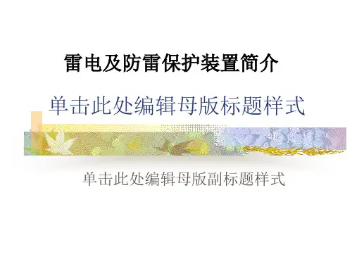雷电及防雷保护装置简介