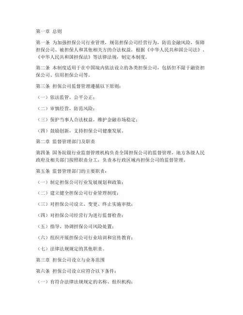 担保公司监督管理制度