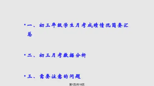 初三年级质量分析汇报PPT课件