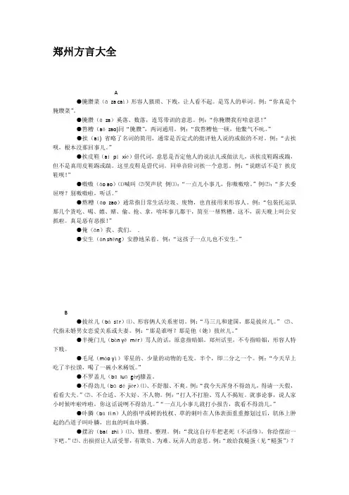 郑州方言大全