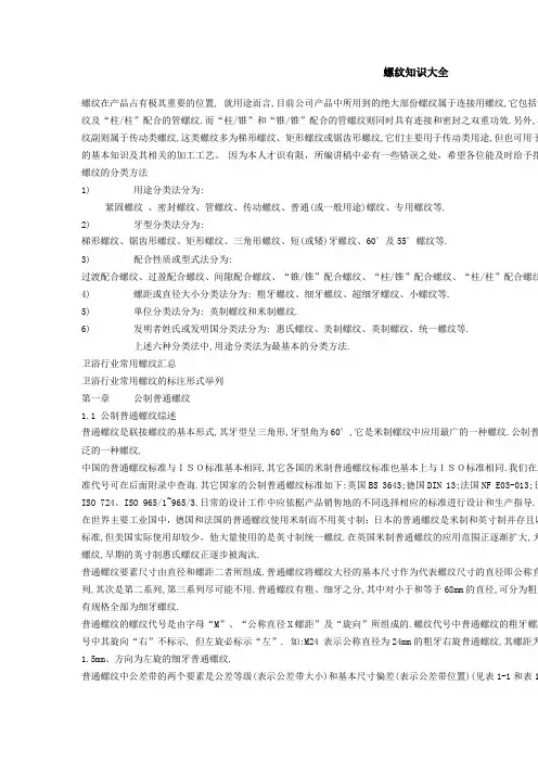 螺纹知识大全