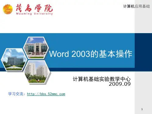 第4章 Word 2003的基本操作