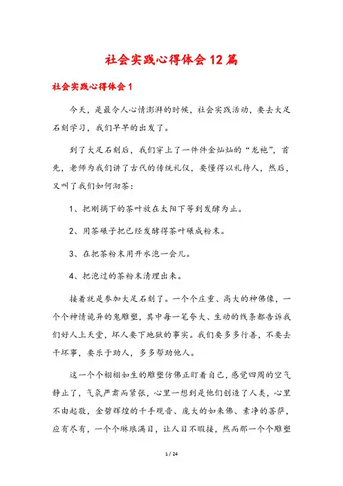 社会实践心得体会12篇