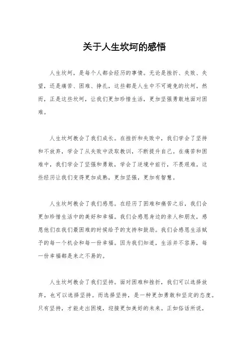 关于人生坎坷的感悟