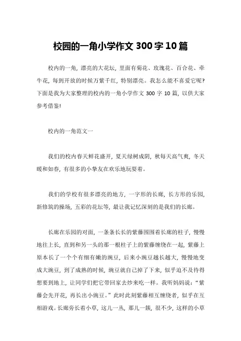 校园的一角小学作文300字10篇