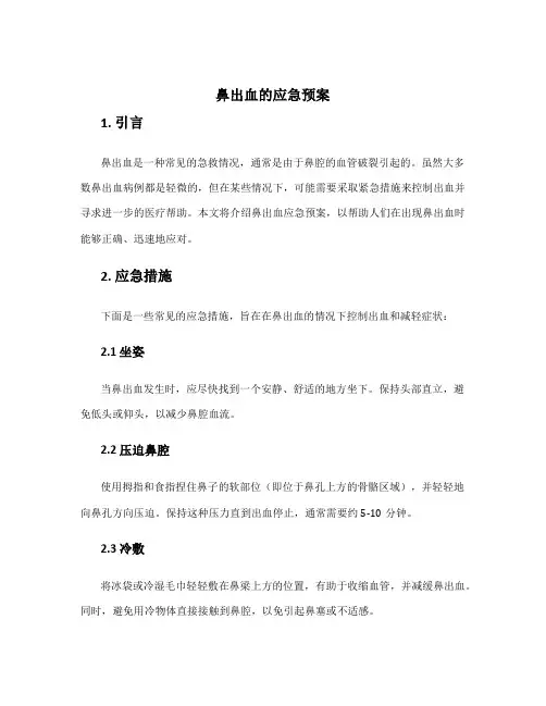 鼻出血的应急预案