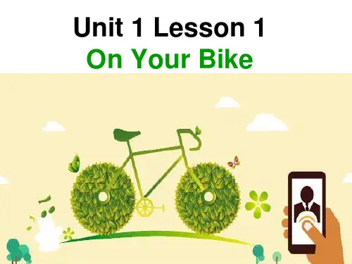 高一下学期北师大版必修三 Unit 9 Lesson 1 On Your Bike 课件