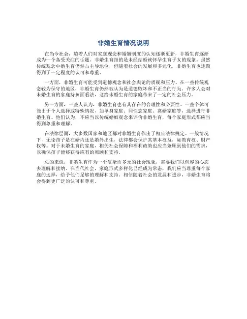 非婚生育情况说明