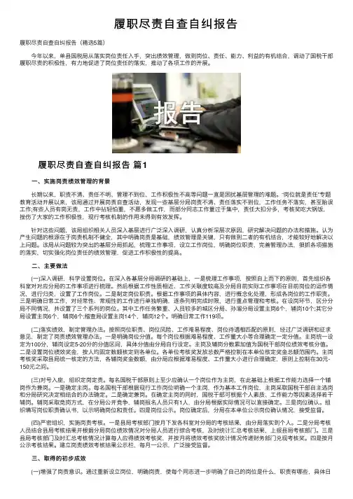履职尽责自查自纠报告