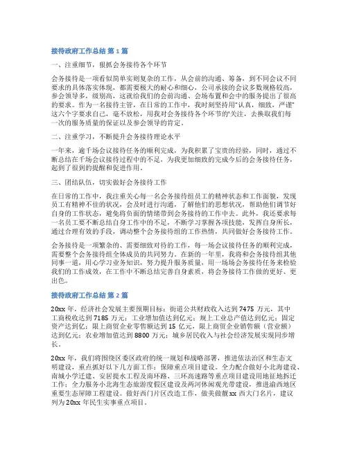 接待政府工作总结(精选10篇)