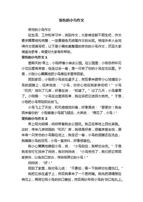 受伤的小鸟作文