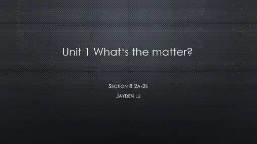 人教版八年级下册Unit1 Section B 2a-2e(共20张PPT)