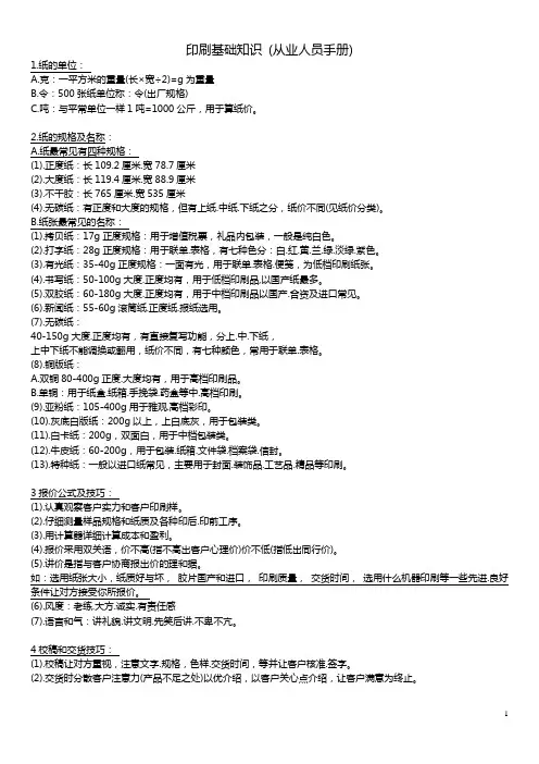 印刷大纲
