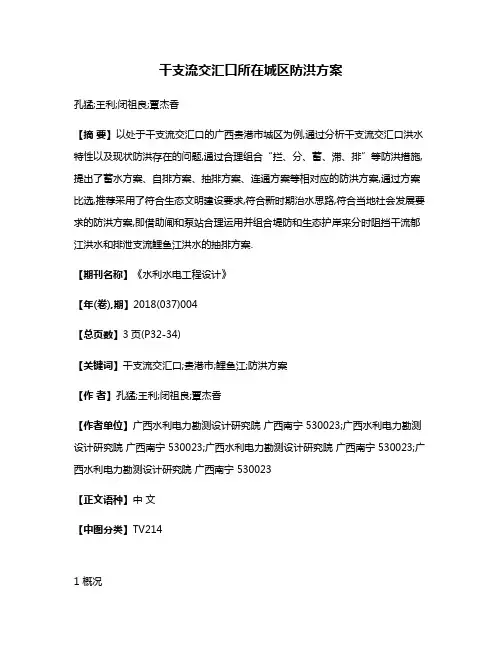 干支流交汇口所在城区防洪方案