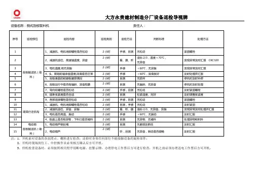 侧式刮板取料机巡检标准