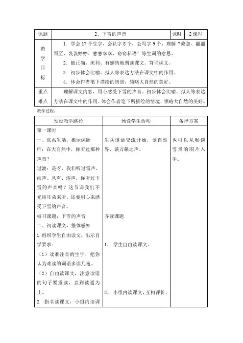 2下雪的声音