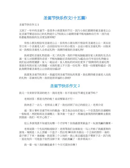 圣诞节快乐作文(十五篇)