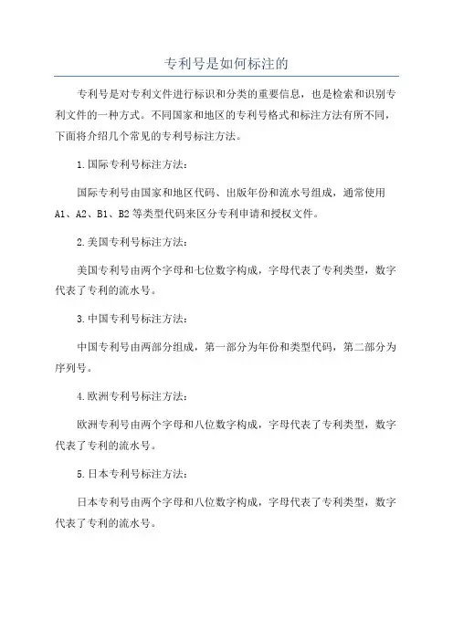 专利号是如何标注的