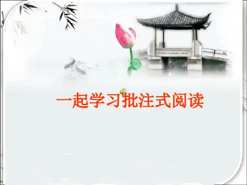 批注式阅读最新PPT课件