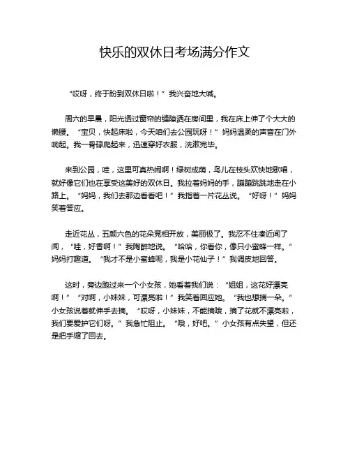 快乐的双休日考场满分作文